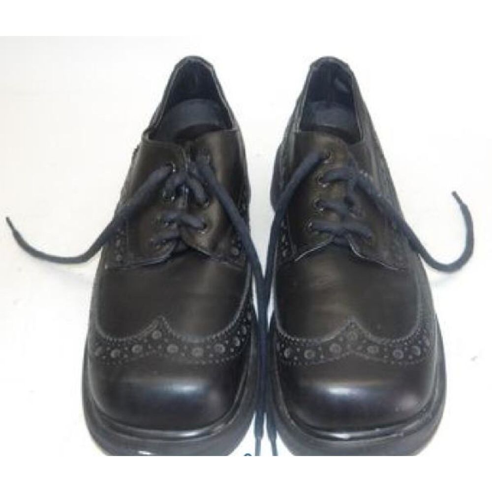 Dr. Martens Black Leather Wingtip Oxfords